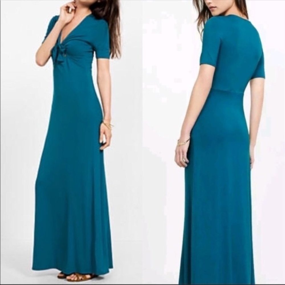 NEW Express Maxi Dressβ Tie Front Sz Small Aqua